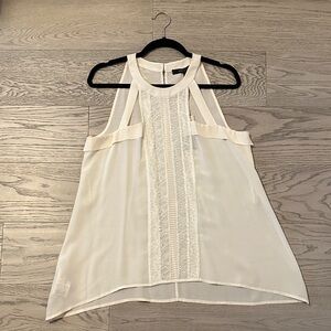 BCBGMaxAzria Off White ‘Iris’ Asymmetrical Sleeveless Blouse